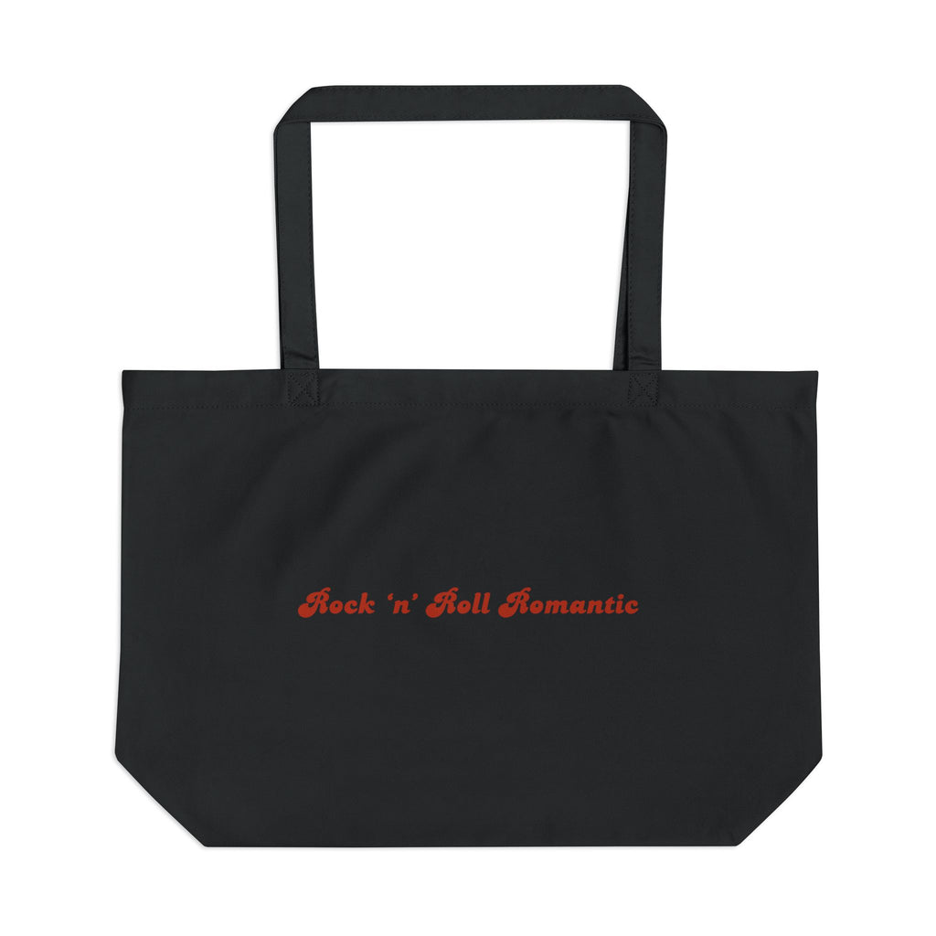 Rock 'n' Roll Romantic Large Eco Tote – Retro Band Logo Reusable Shopping Bag