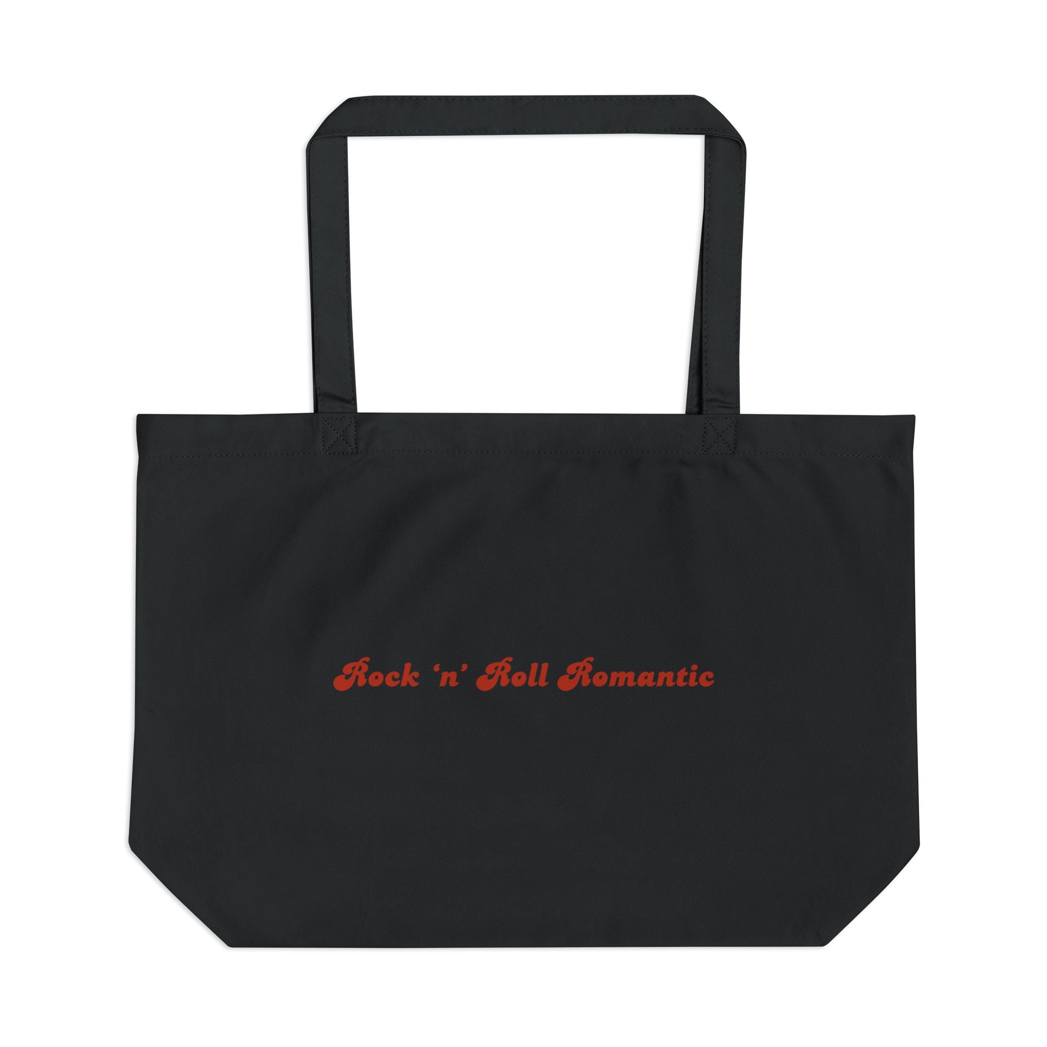 Rock 'n' Roll Romantic Large Eco Tote – Retro Band Logo Reusable Shopping Bag