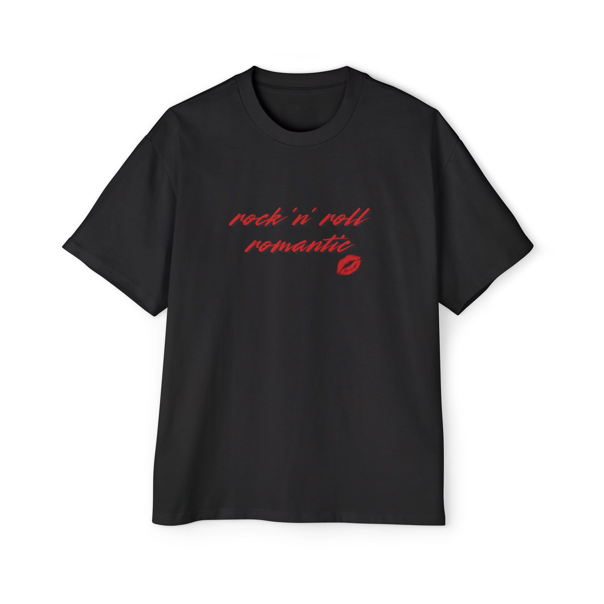 Rock 'n' Roll Romantic Tee – Red Script Graphic T-shirt – Fates