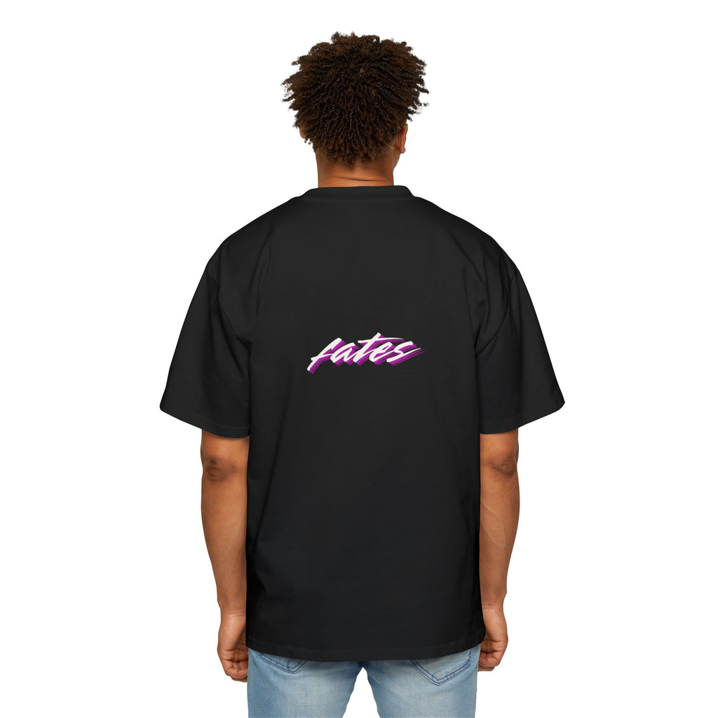 Midnight Mystic Muse Tee – Retro Neon Script Oversized T-Shirt – Fates