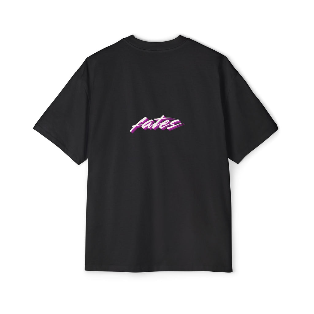 Midnight Mystic Muse Tee – Retro Neon Script Oversized T-Shirt – Fates