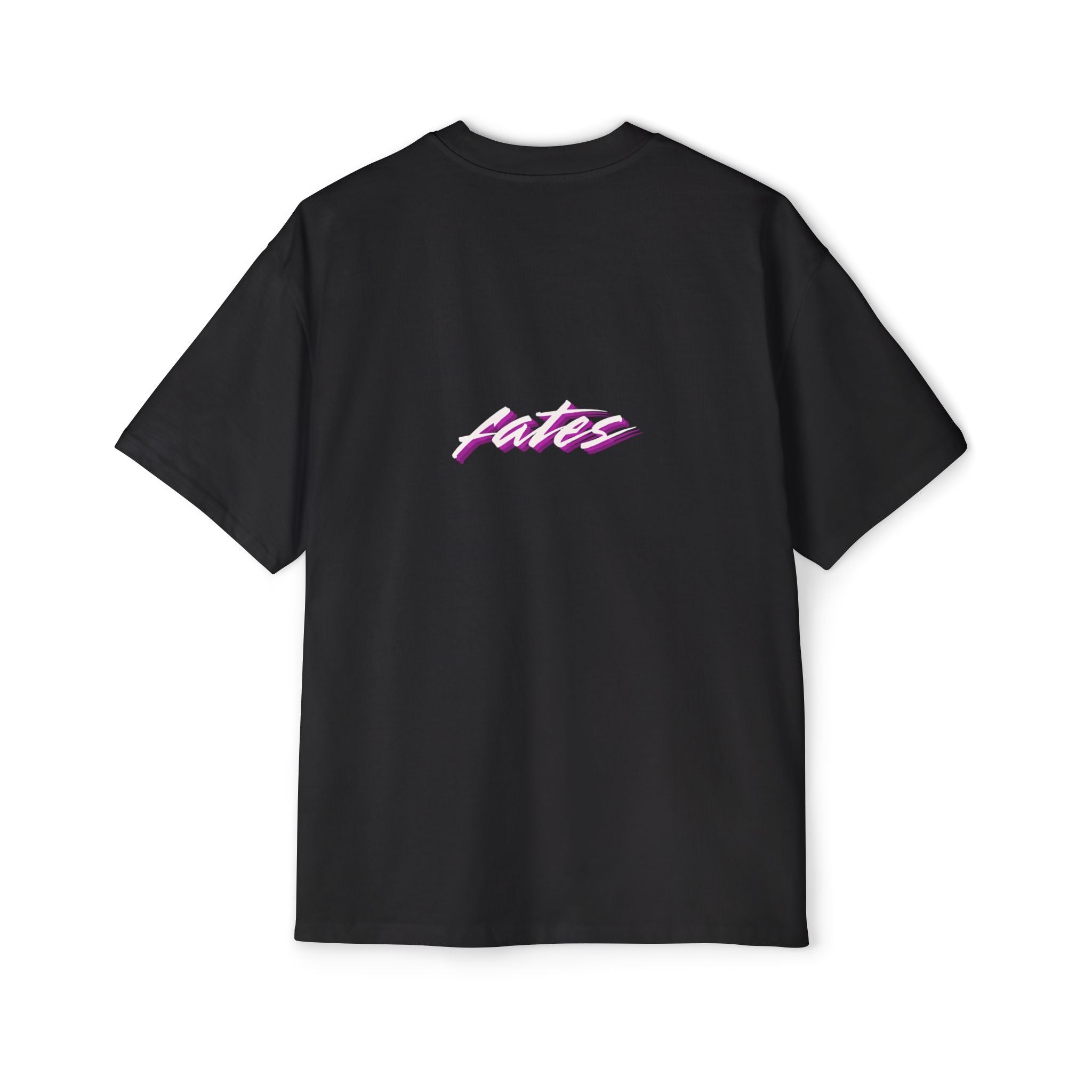 Midnight Mystic Muse Tee – Retro Neon Script Oversized T-Shirt – Fates
